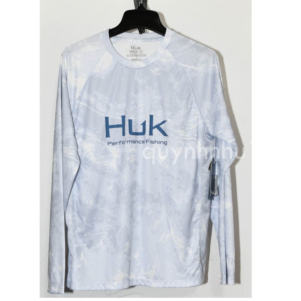 Brand new HUK Performance Mossy Oak Men Long Sleeves Camo Sun Protecti…